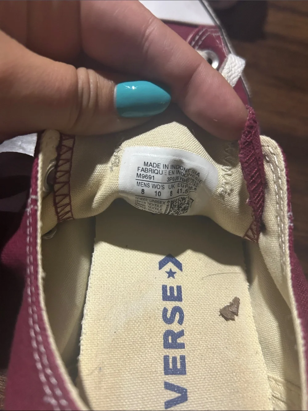 Converse Low Top Sneakers in Maroon and White - Picture 2 of 4